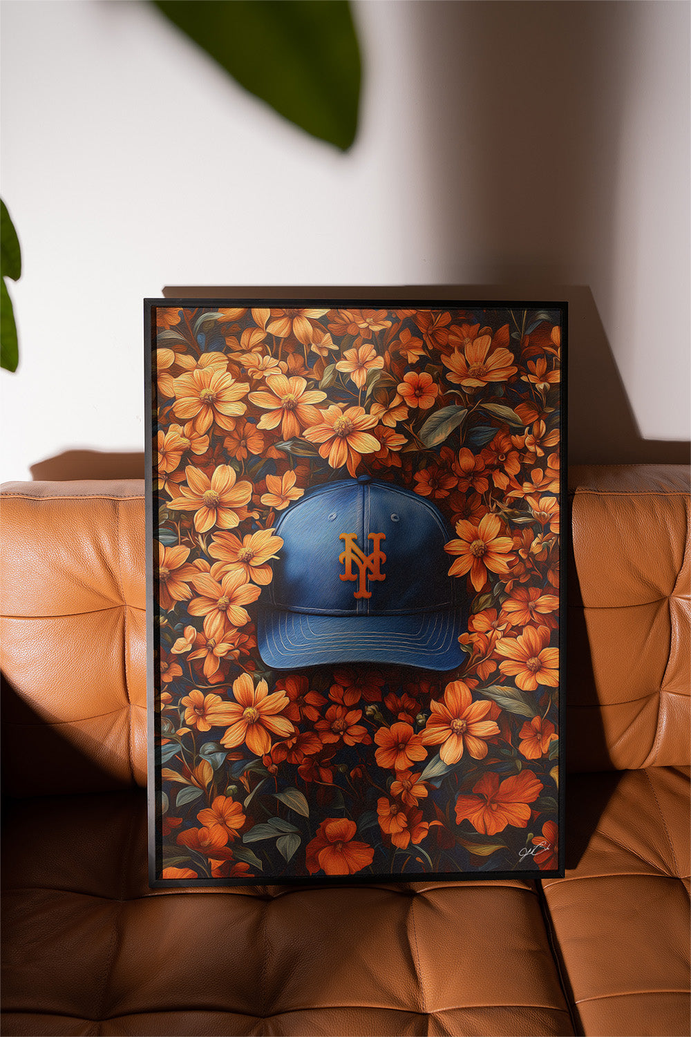 New York Mets Floral Art Print