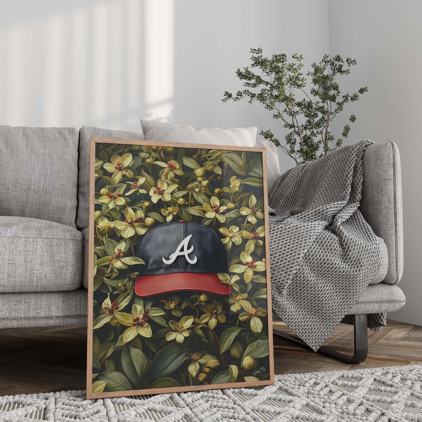 Atlanta Braves Floral Art Print