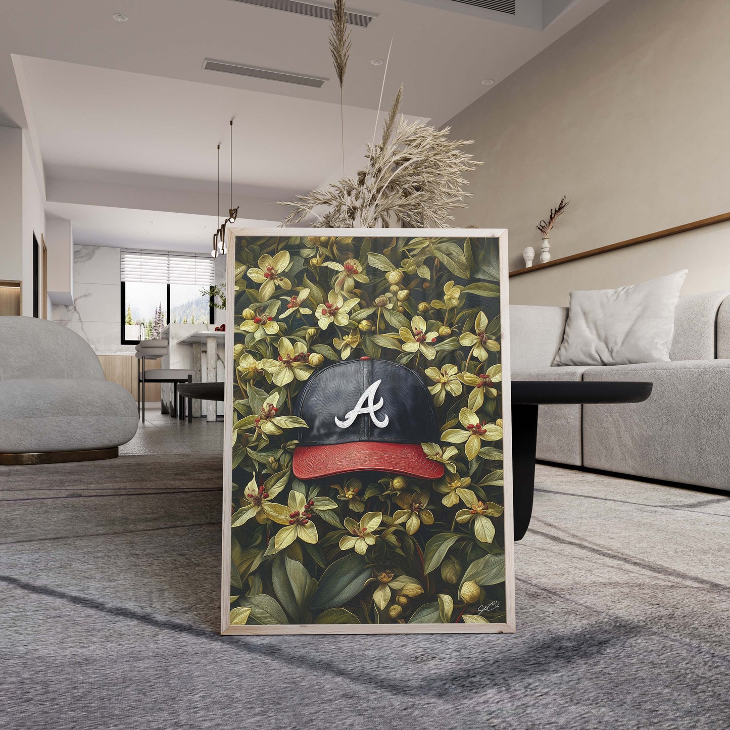 Atlanta Braves Floral Art Print