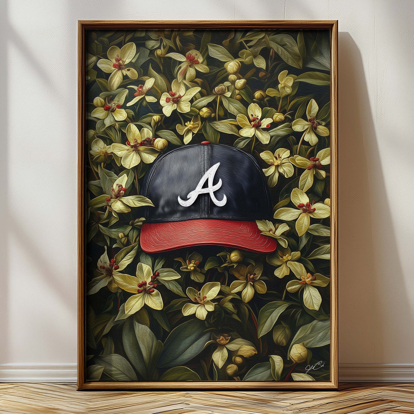 Atlanta Braves Floral Art Print