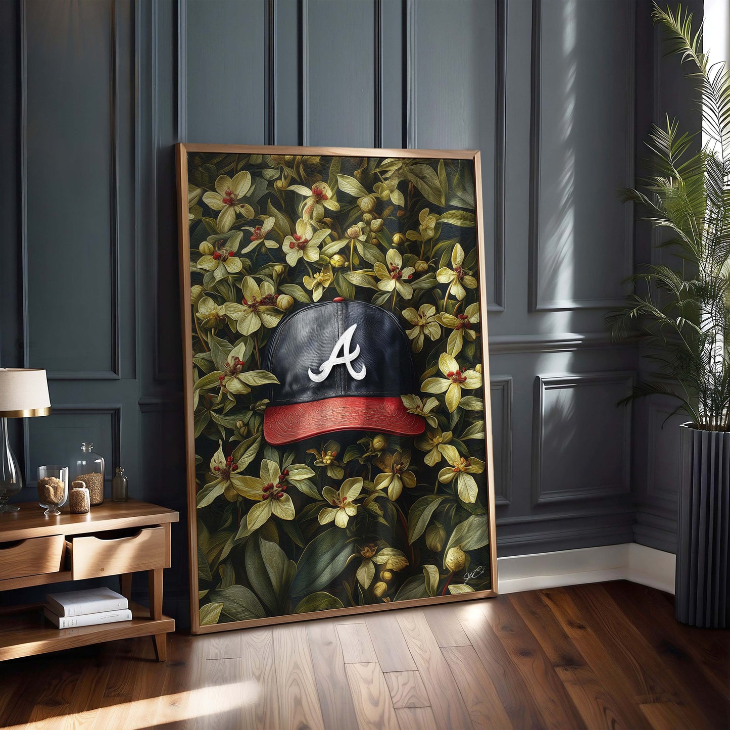 Atlanta Braves Floral Art Print