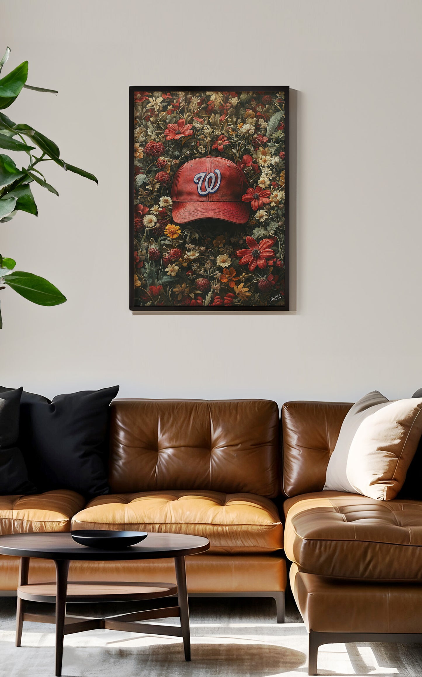 Washington Nationals Floral Art Print