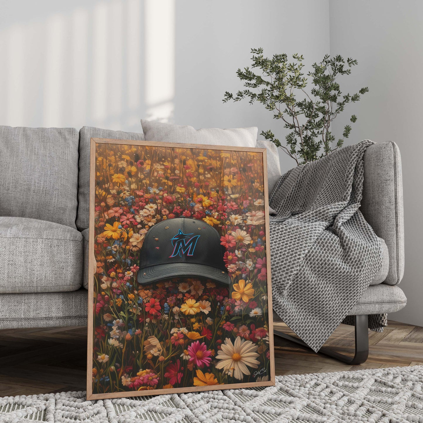 Florida Marlins Floral Art Print