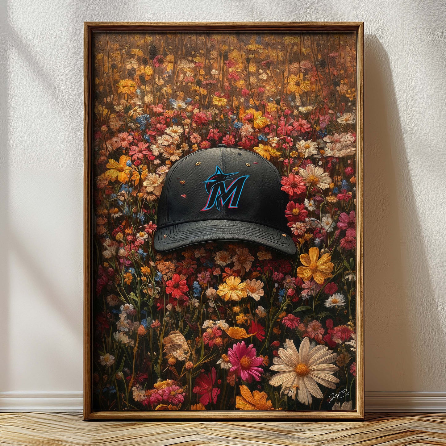 Florida Marlins Floral Art Print