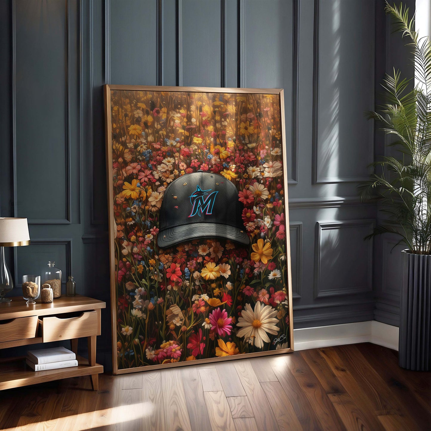 Florida Marlins Floral Art Print