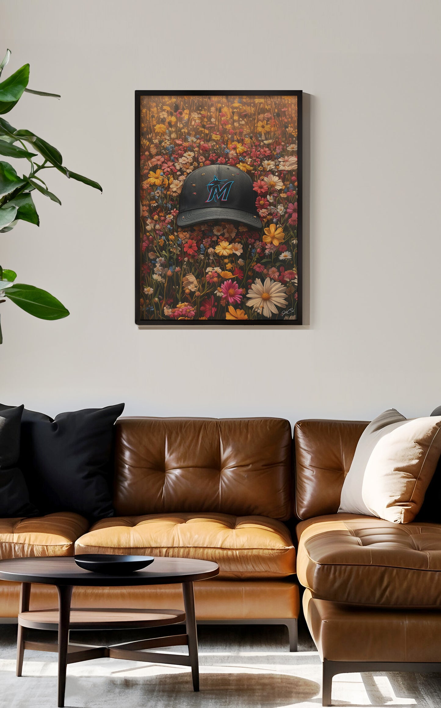 Florida Marlins Floral Art Print