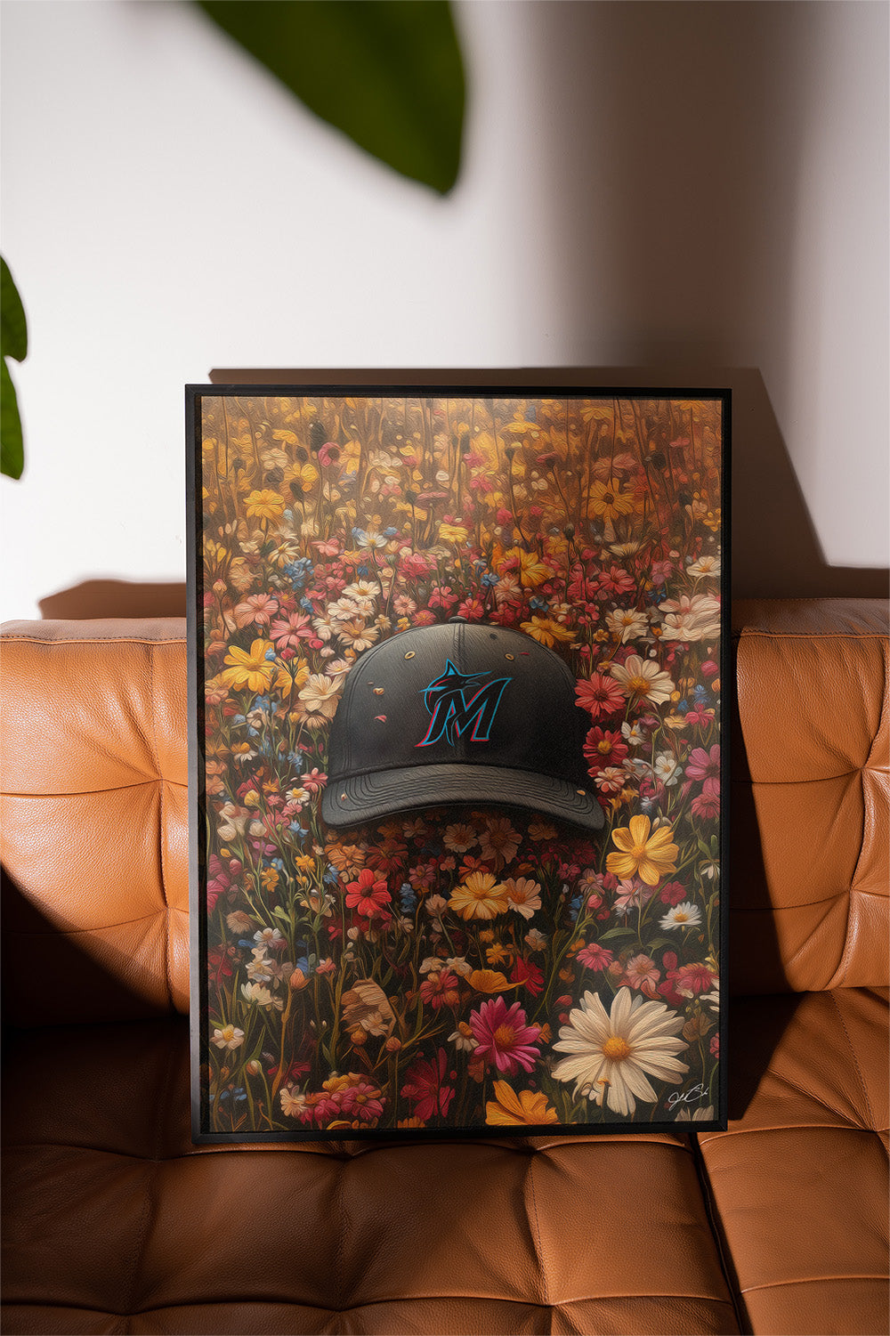 Florida Marlins Floral Art Print