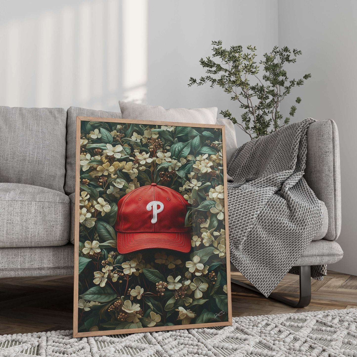 Philadelphia Phillies Floral Art Print