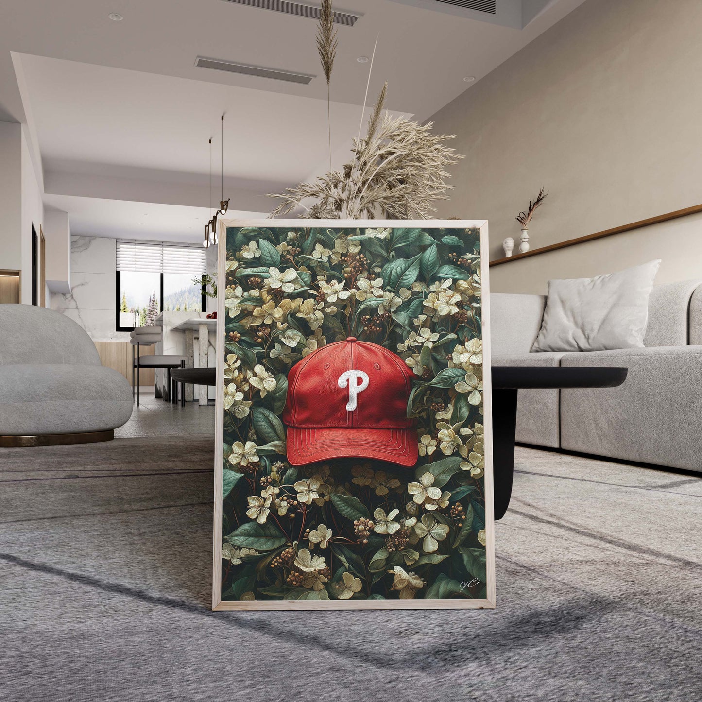 Philadelphia Phillies Floral Art Print