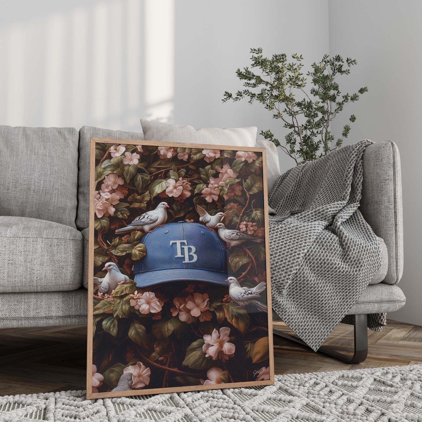 Tampa Bay Rays Floral Art Print