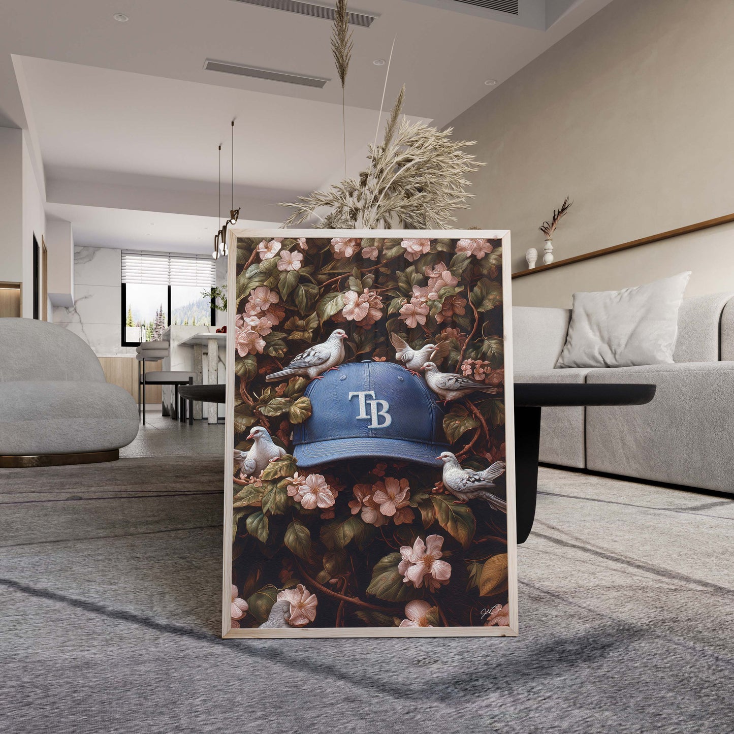 Tampa Bay Rays Floral Art Print