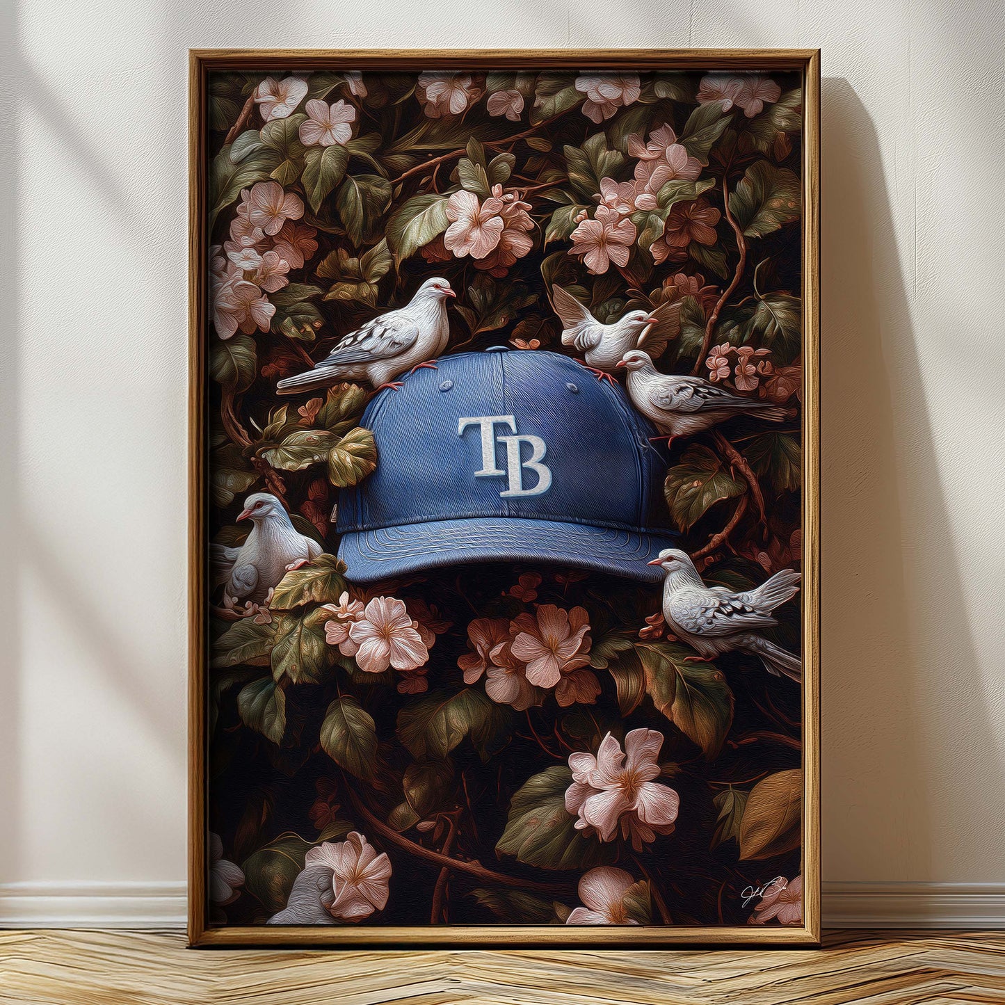 Tampa Bay Rays Floral Art Print
