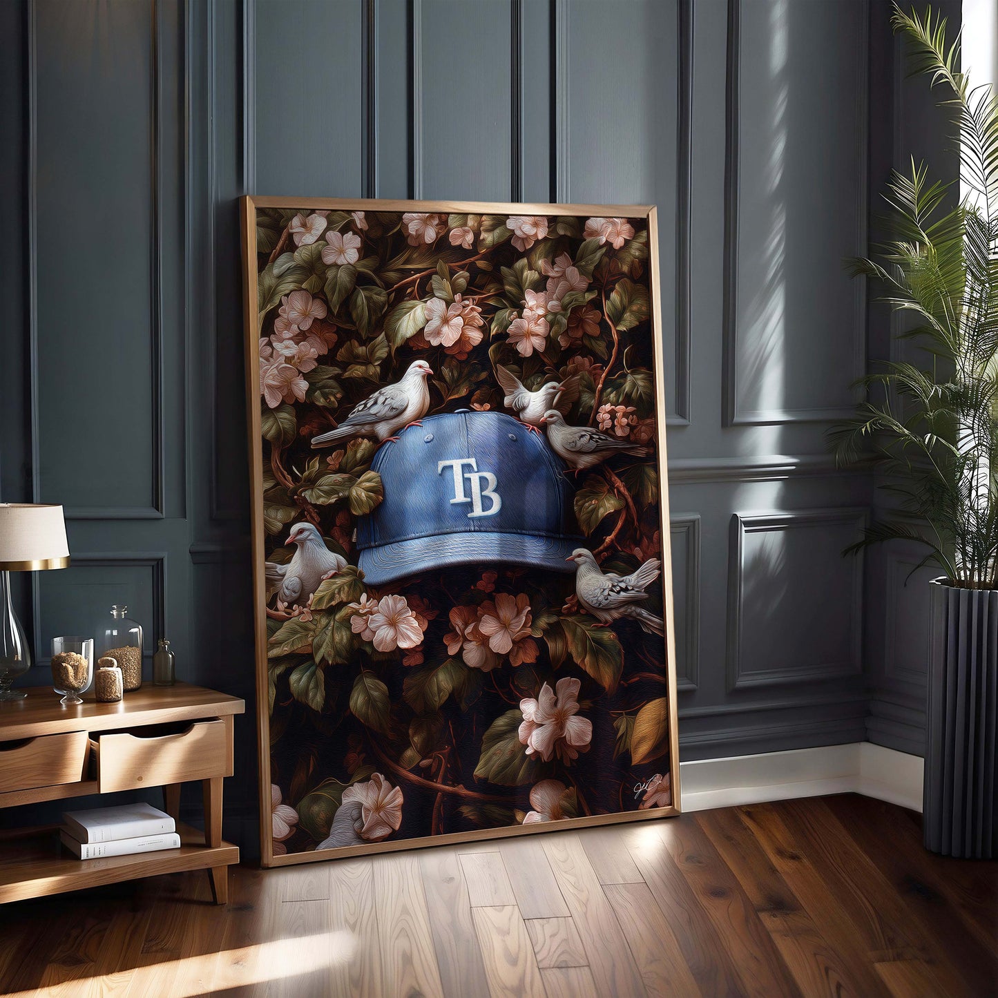 Tampa Bay Rays Floral Art Print