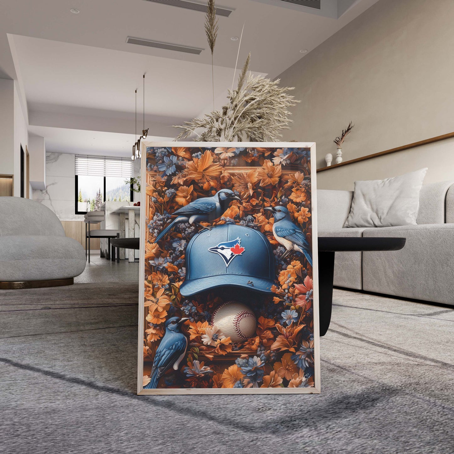 Toronto Blue Jays Floral Art Print