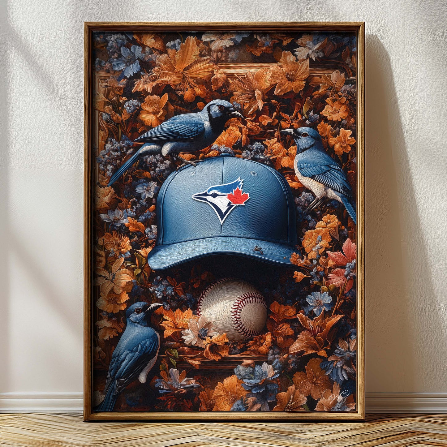 Toronto Blue Jays Floral Art Print