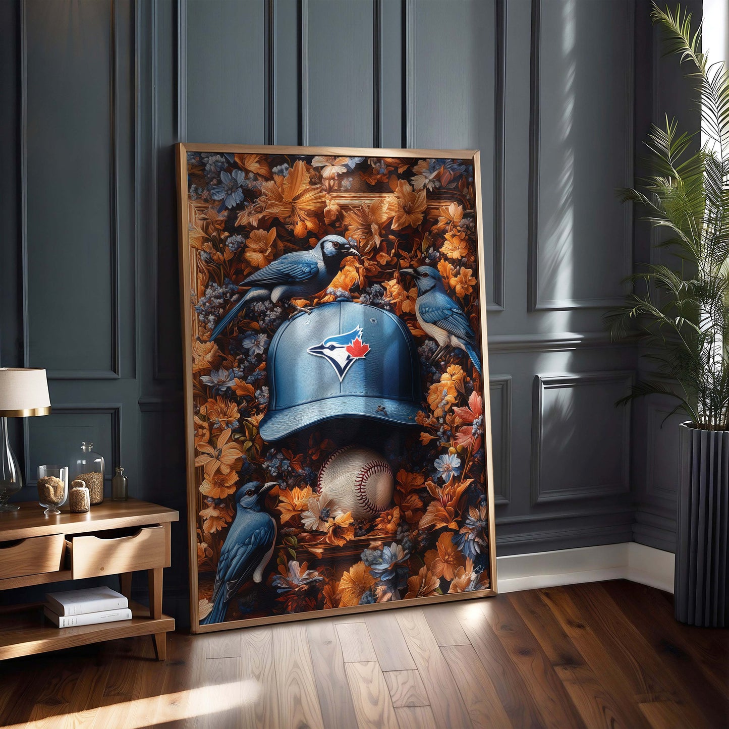 Toronto Blue Jays Floral Art Print