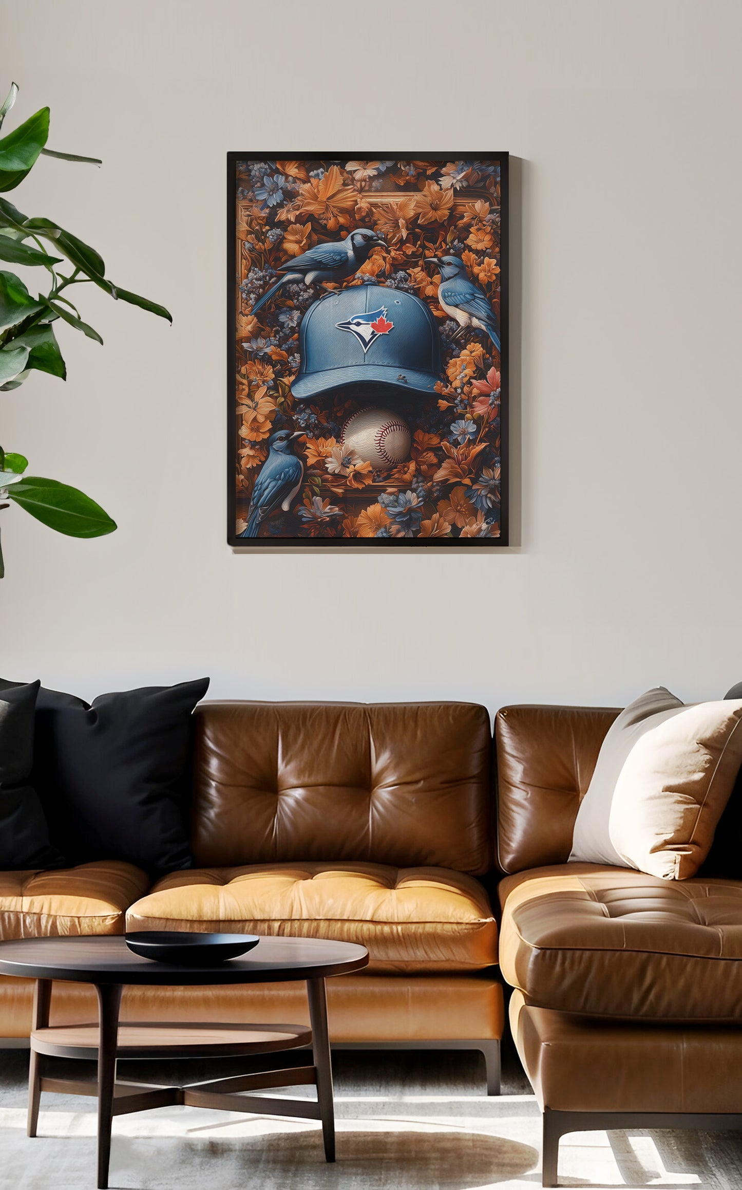 Toronto Blue Jays Floral Art Print