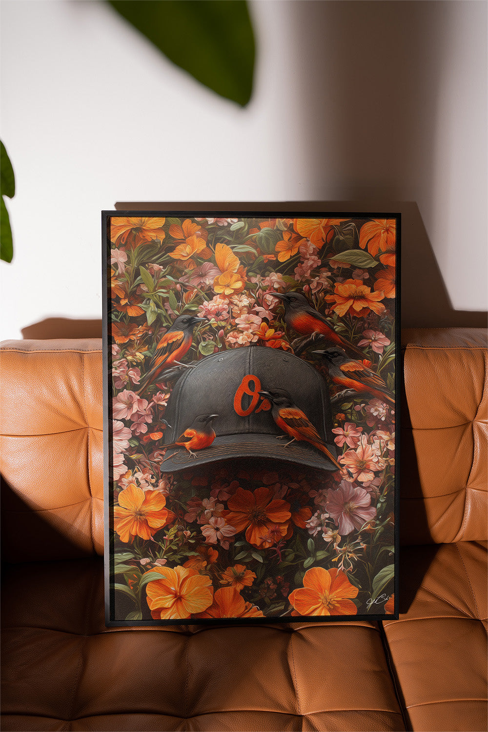 Baltimore Orioles Floral Art Print