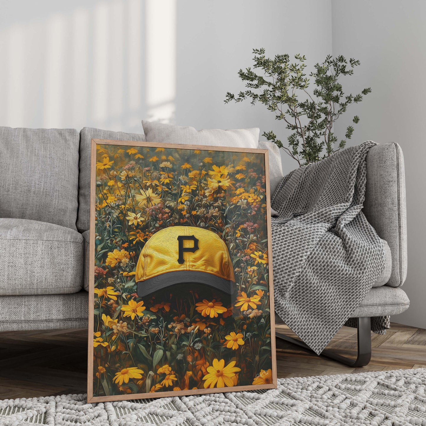 Pittsburg Pirates Floral Art Print