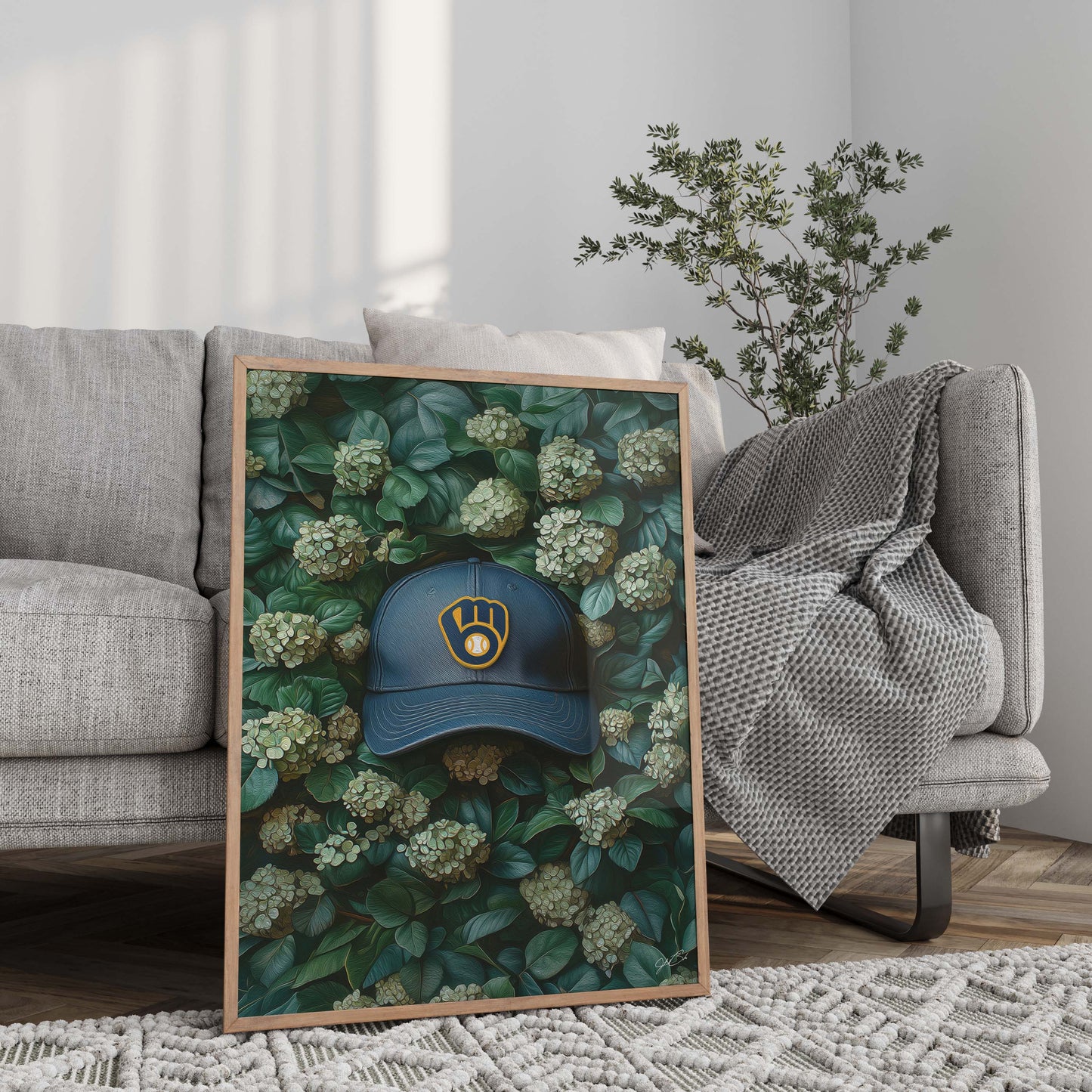 Milwaukee Brewers Floral Art Print