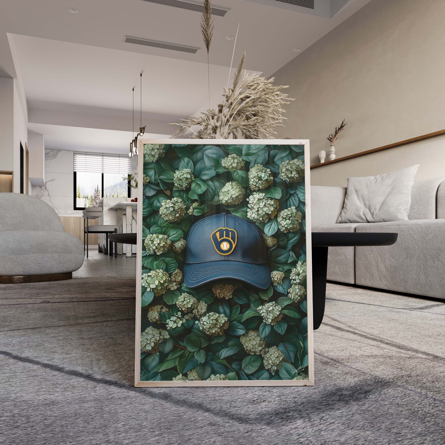 Milwaukee Brewers Floral Art Print