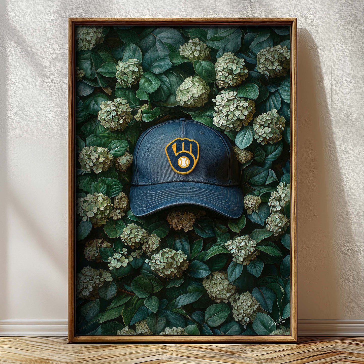 Milwaukee Brewers Floral Art Print