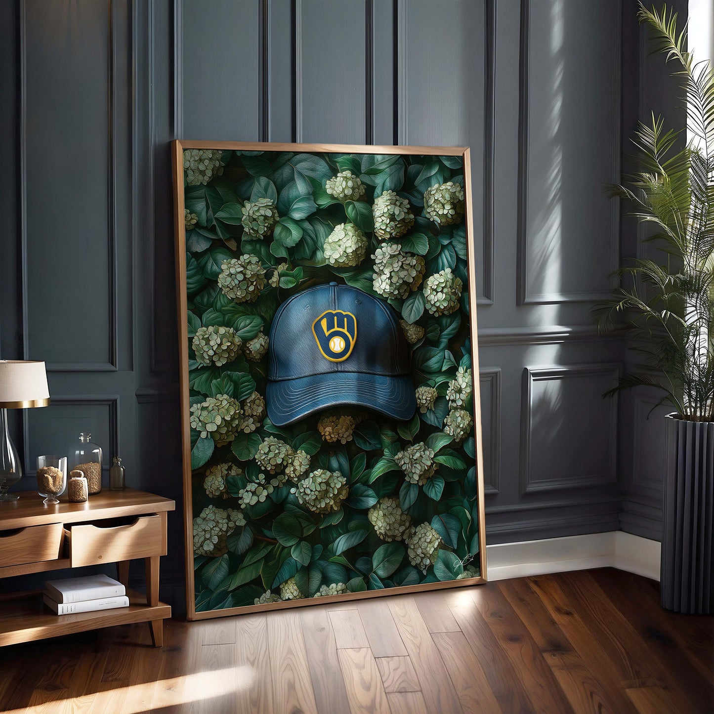 Milwaukee Brewers Floral Art Print