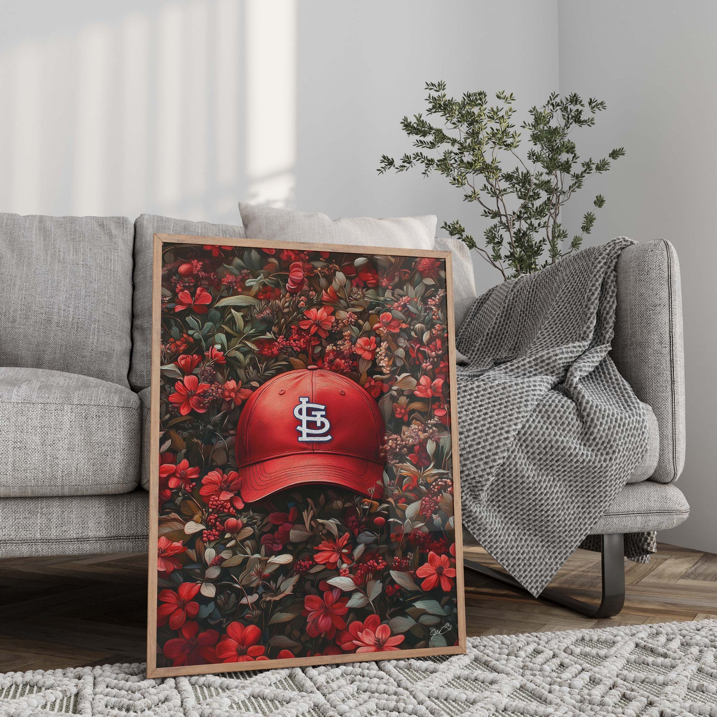 St Louis Cardinals Floral Art Print
