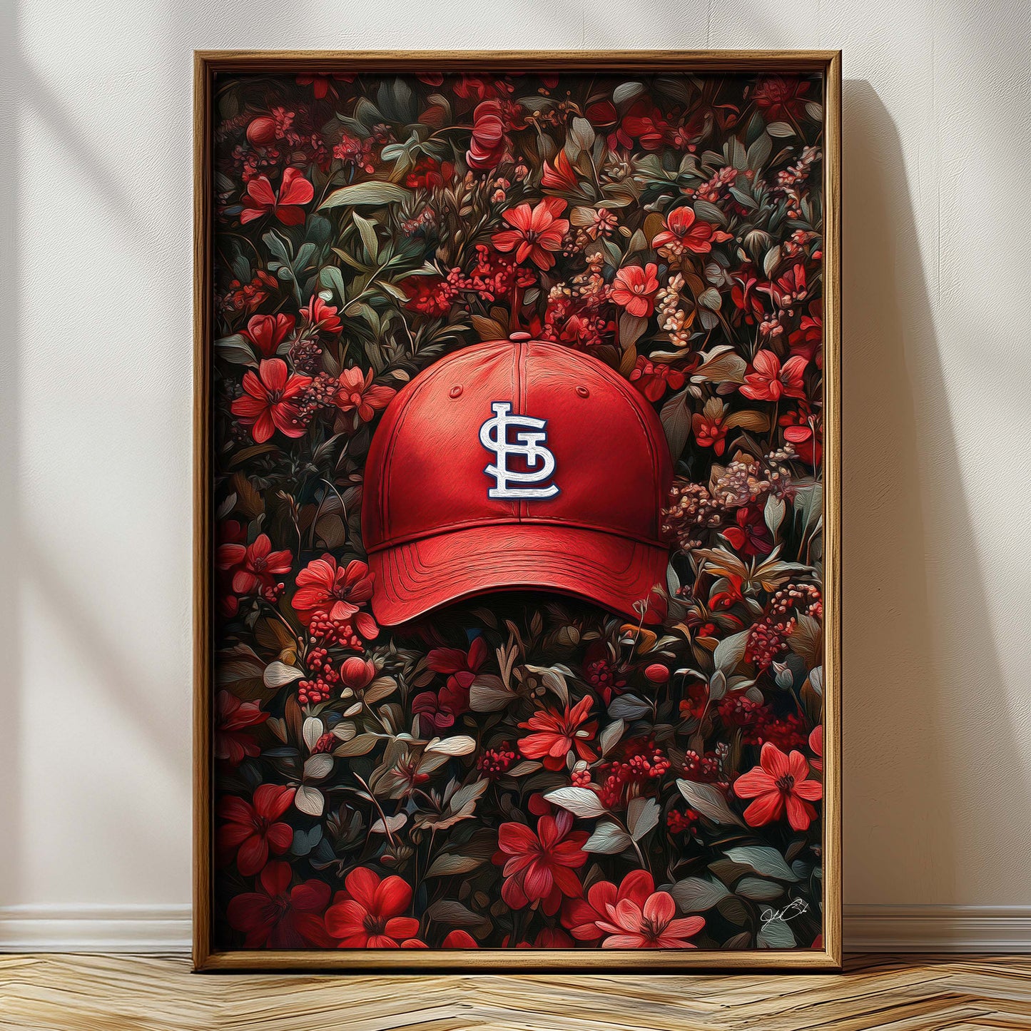 St Louis Cardinals Floral Art Print