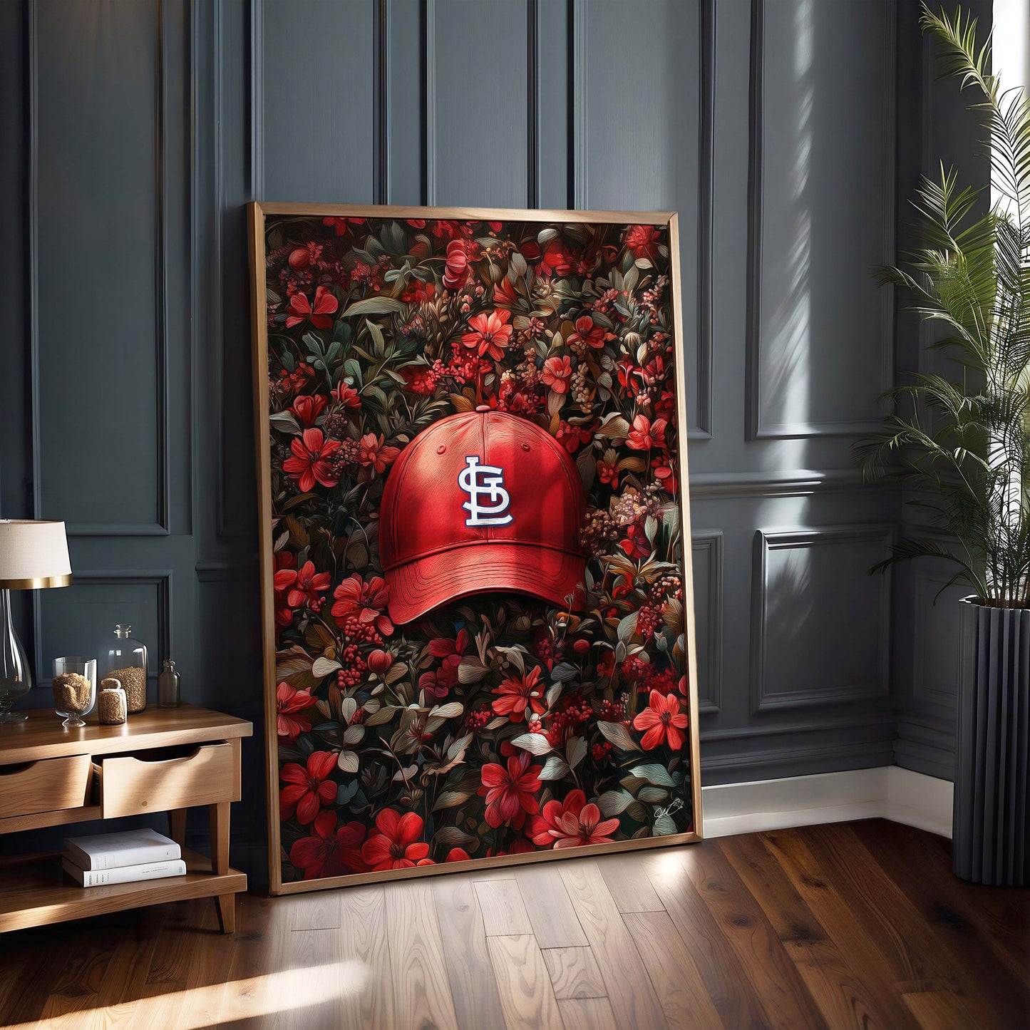 St Louis Cardinals Floral Art Print