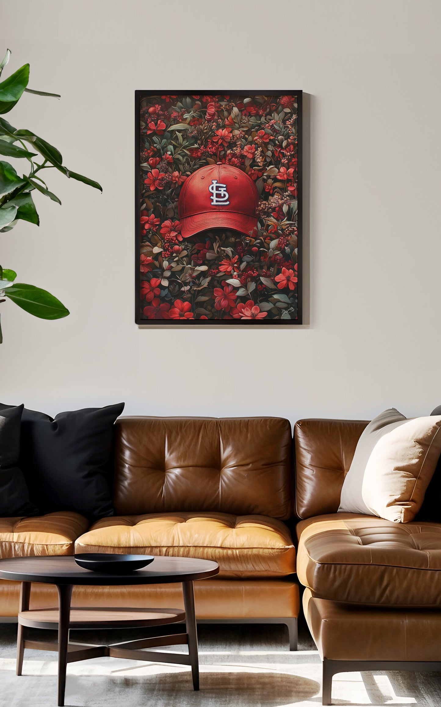 St Louis Cardinals Floral Art Print