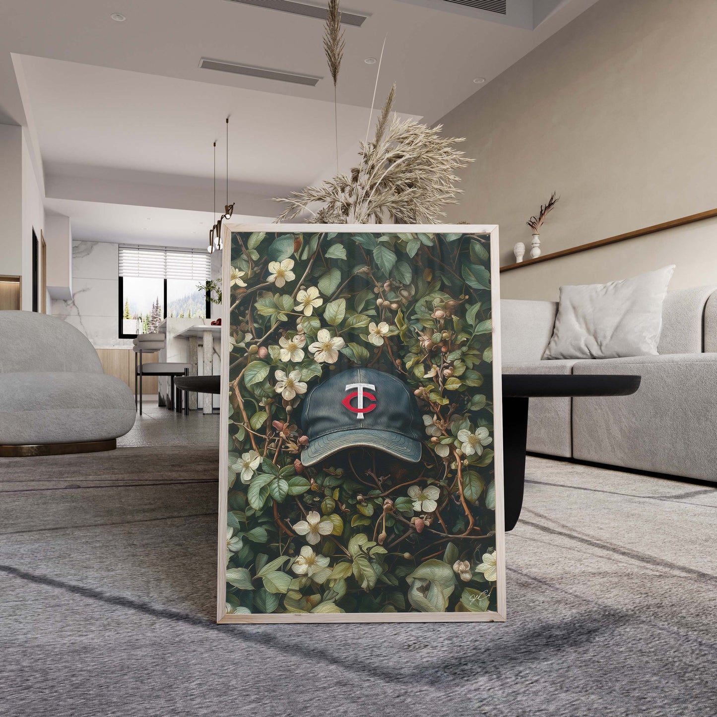 Minnesota Twins Floral Art Print