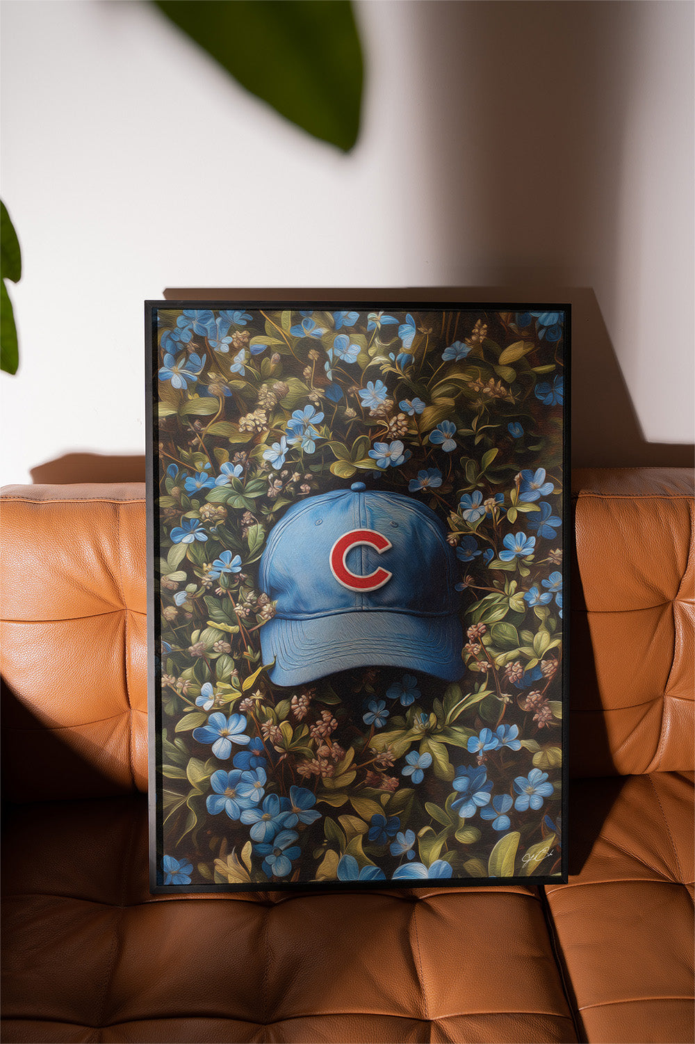 Chicago Cubs Floral Art Print