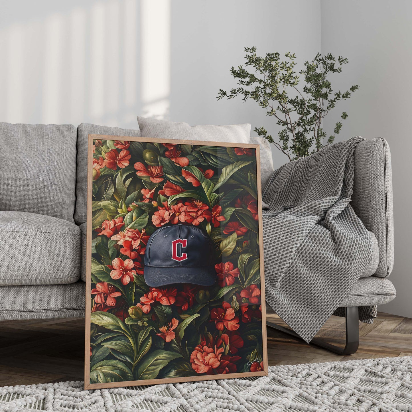 Cleveland Guardians Floral Art Print