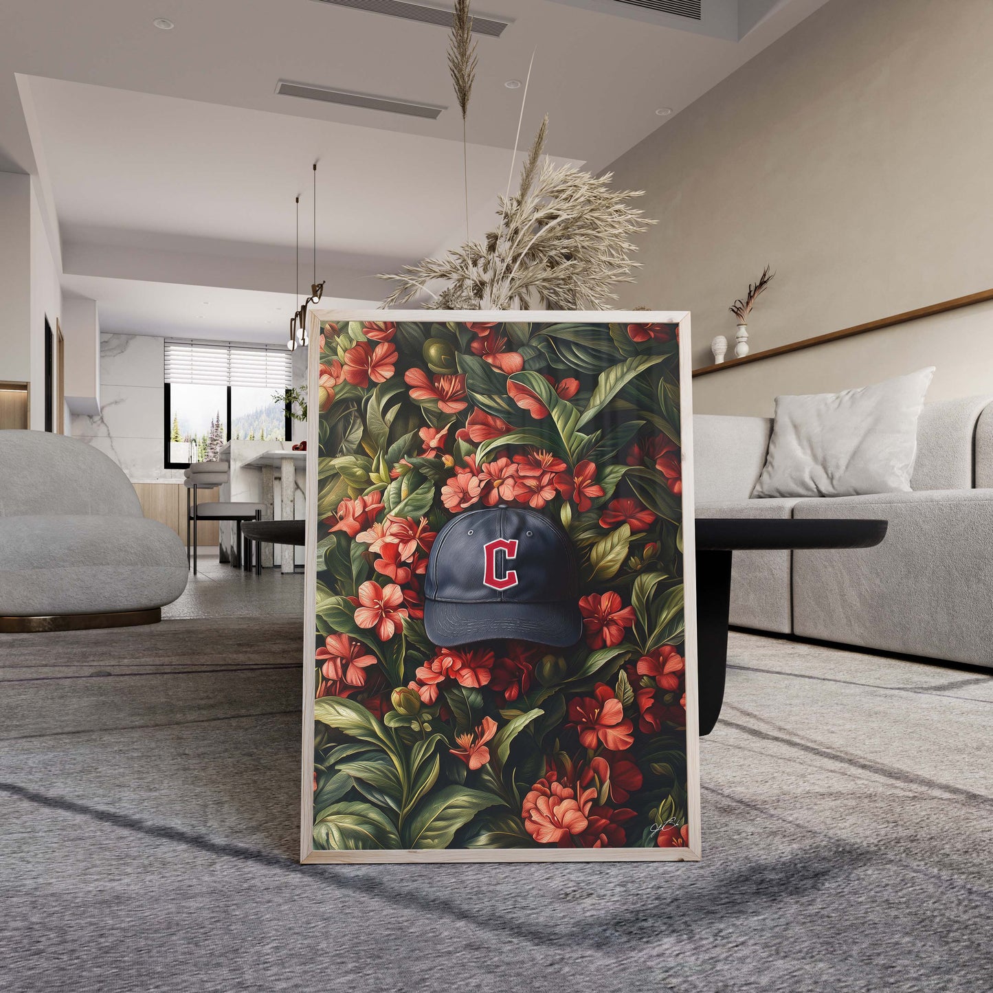 Cleveland Guardians Floral Art Print