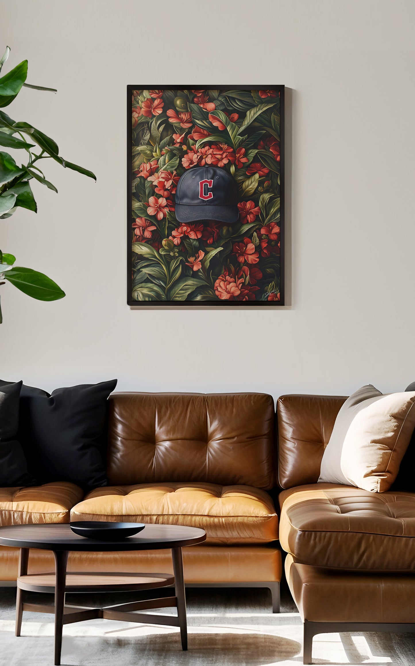 Cleveland Guardians Floral Art Print