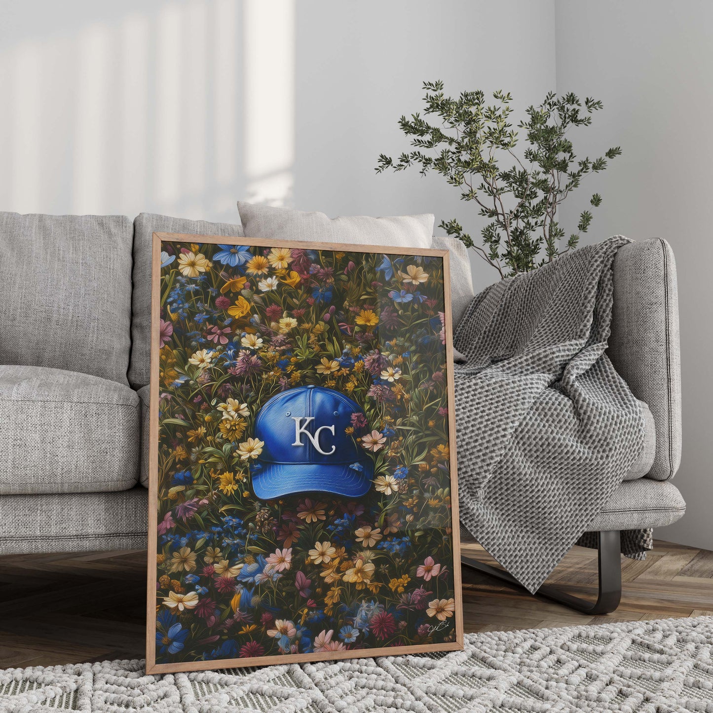 Kansas City Royals Floral Art Print