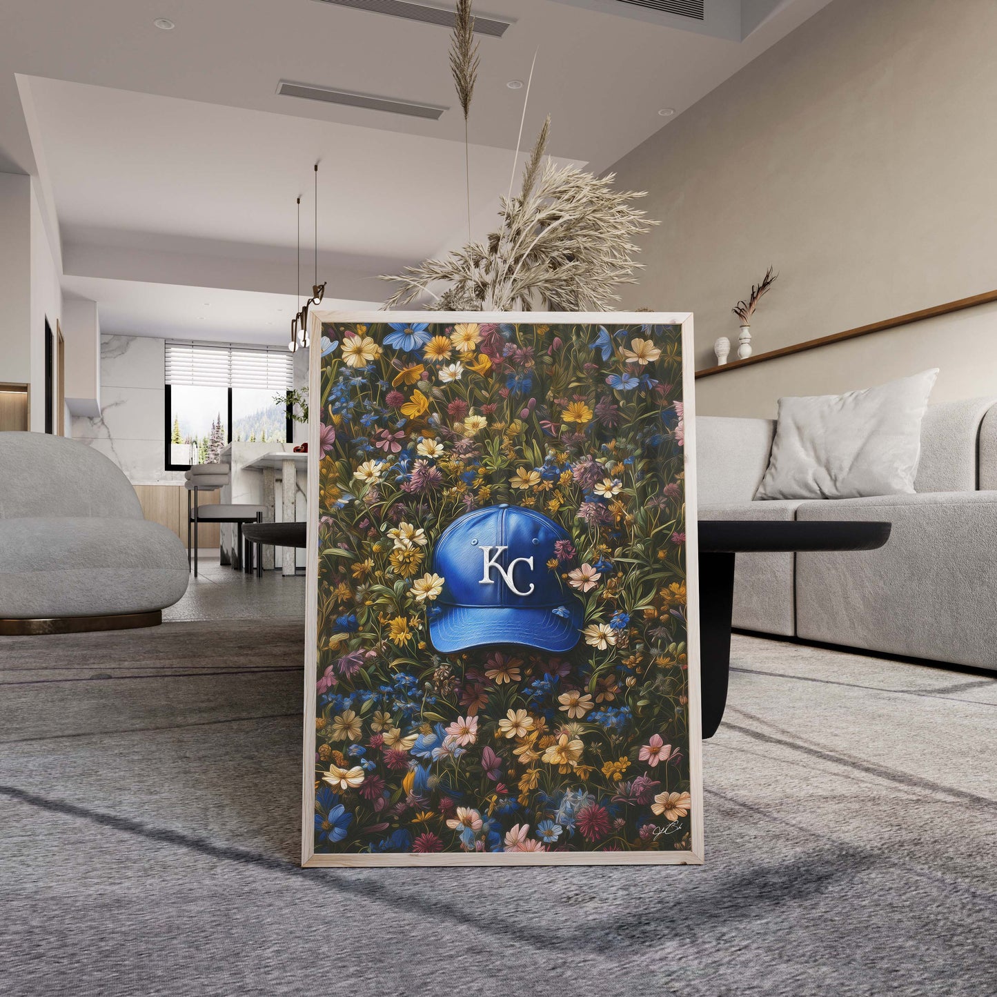 Kansas City Royals Floral Art Print
