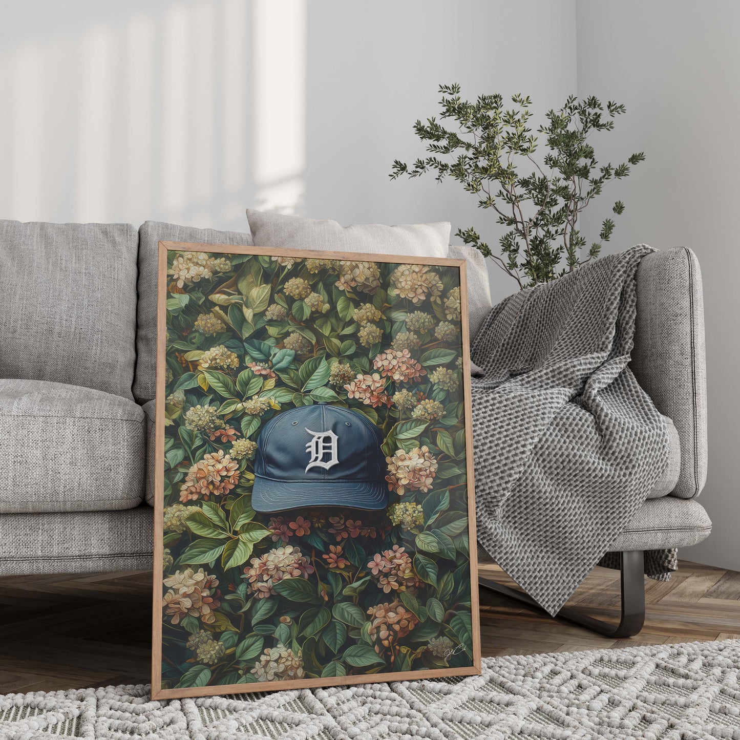 Detroit Tigers Floral Art Print