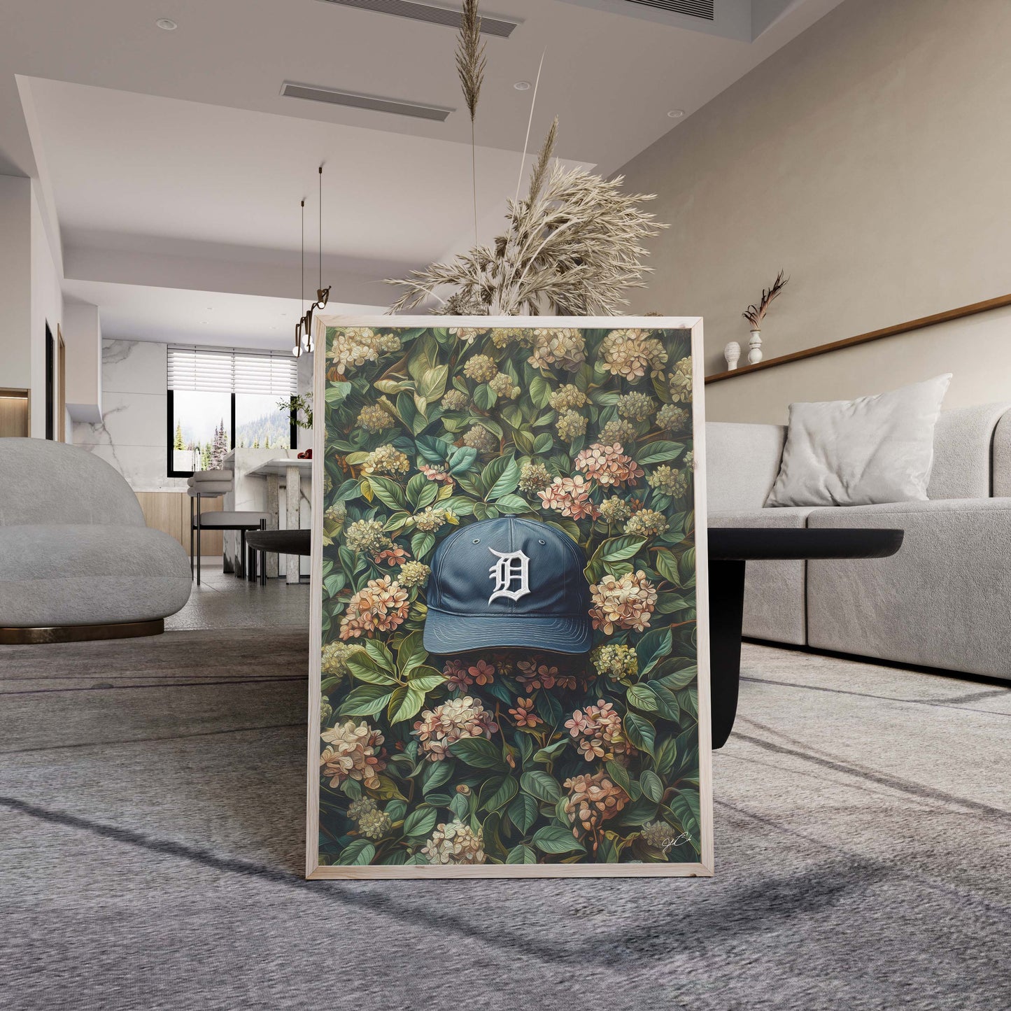 Detroit Tigers Floral Art Print
