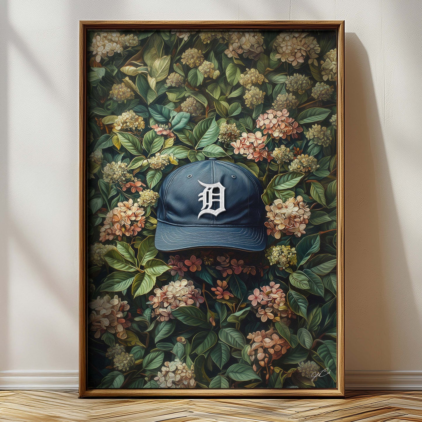 Detroit Tigers Floral Art Print