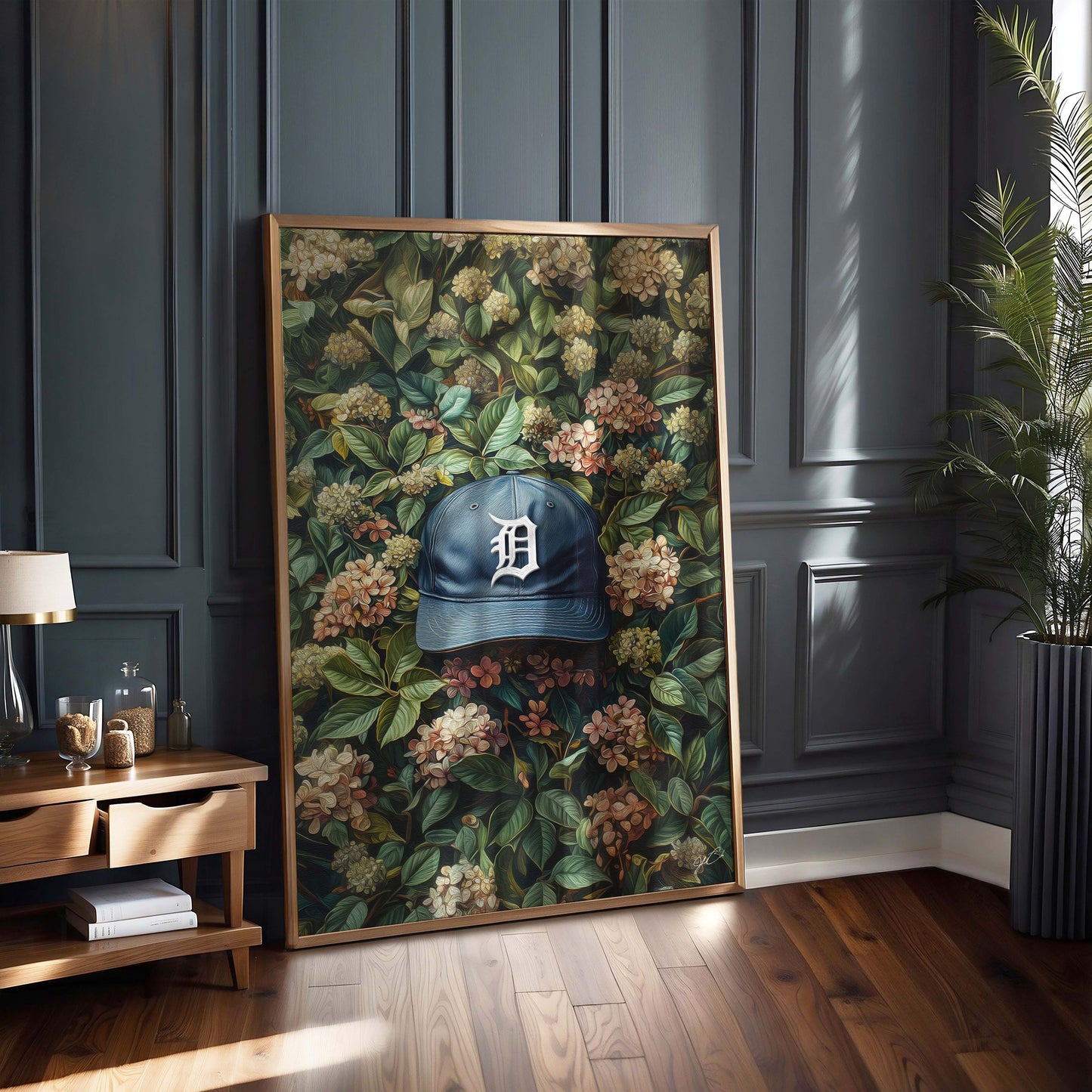 Detroit Tigers Floral Art Print