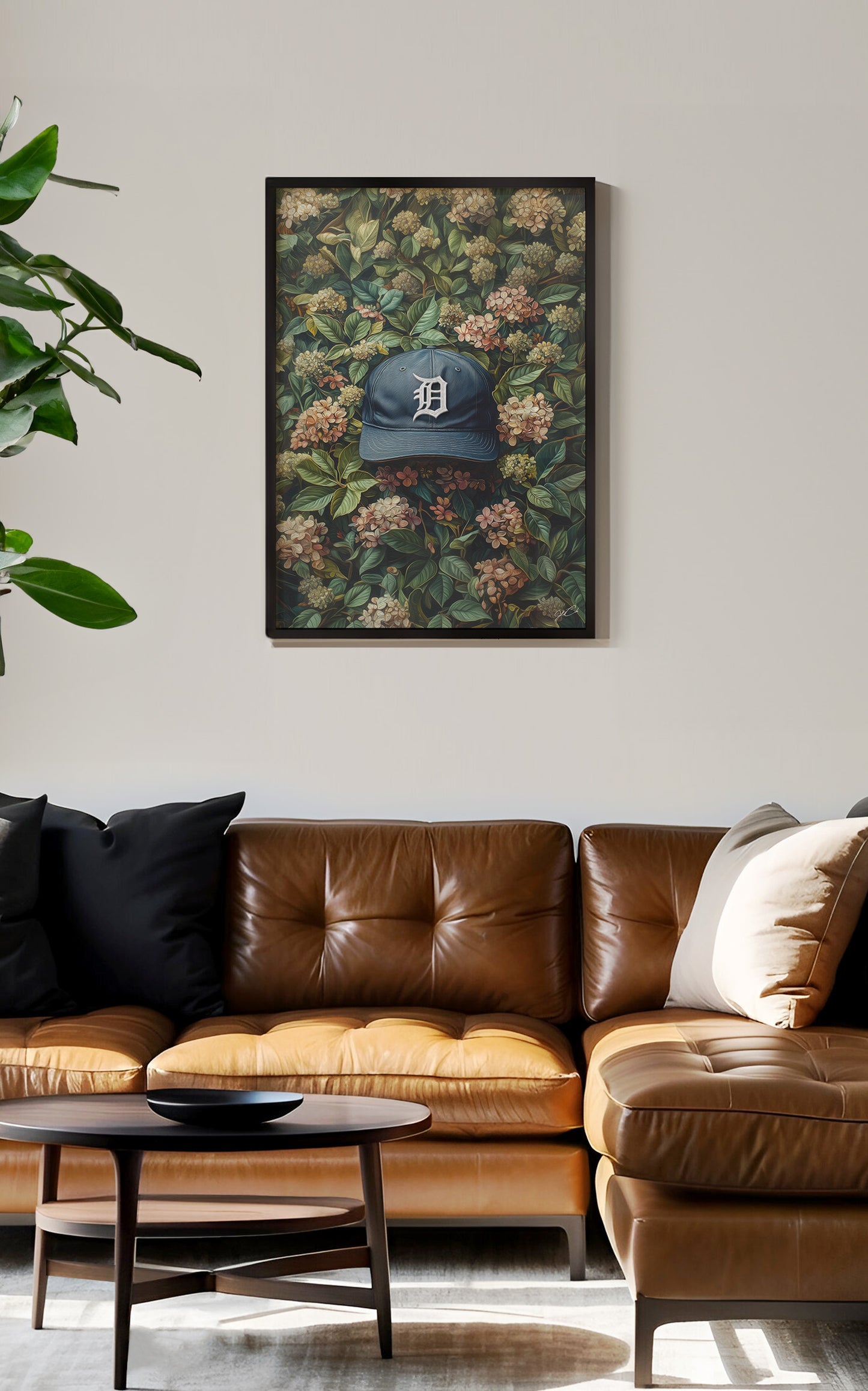 Detroit Tigers Floral Art Print