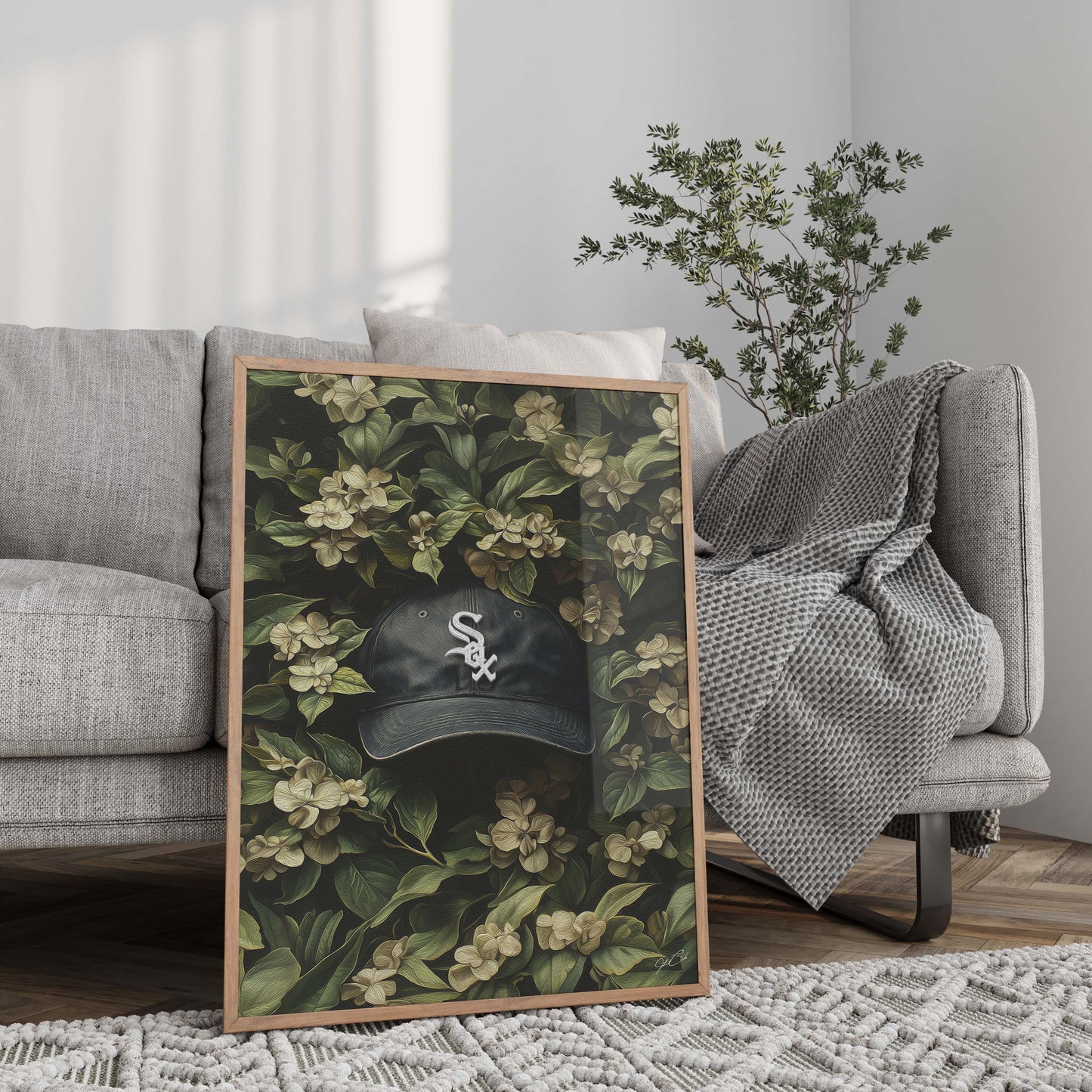 Chicago White Sox Floral Art Print