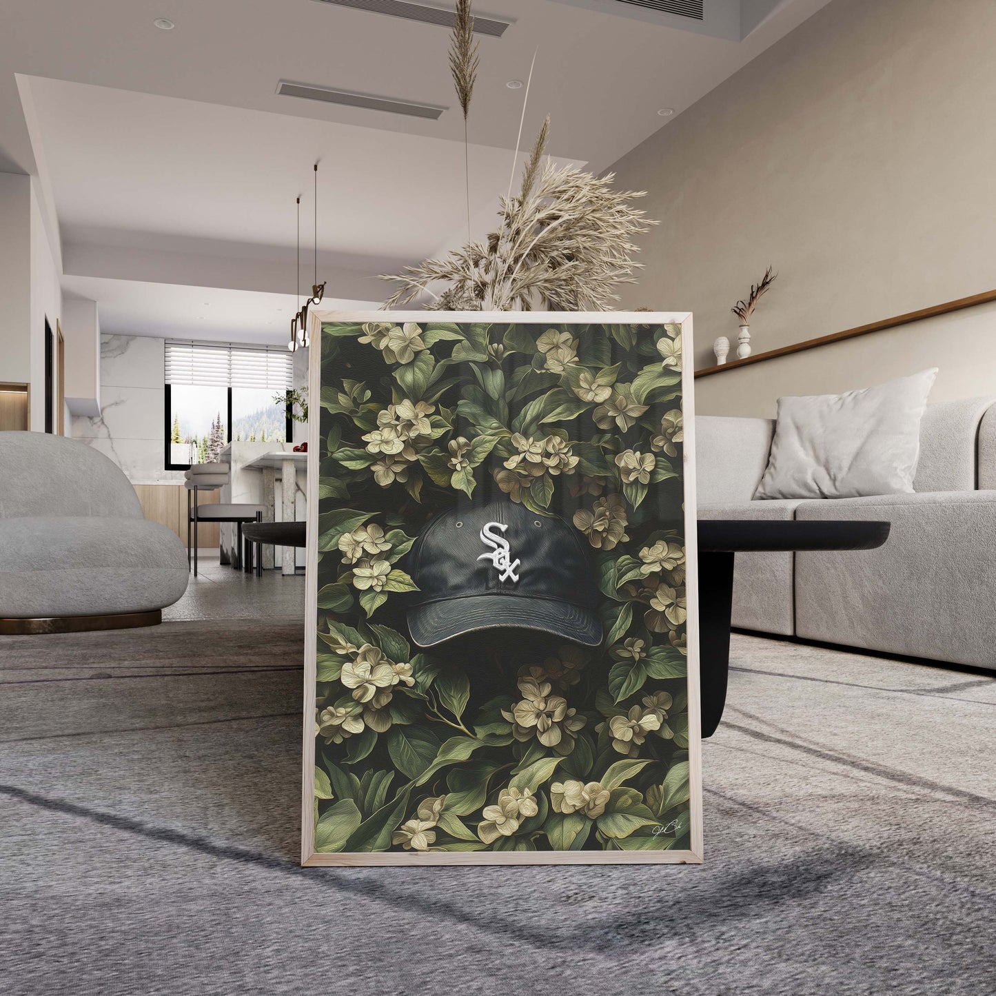 Chicago White Sox Floral Art Print