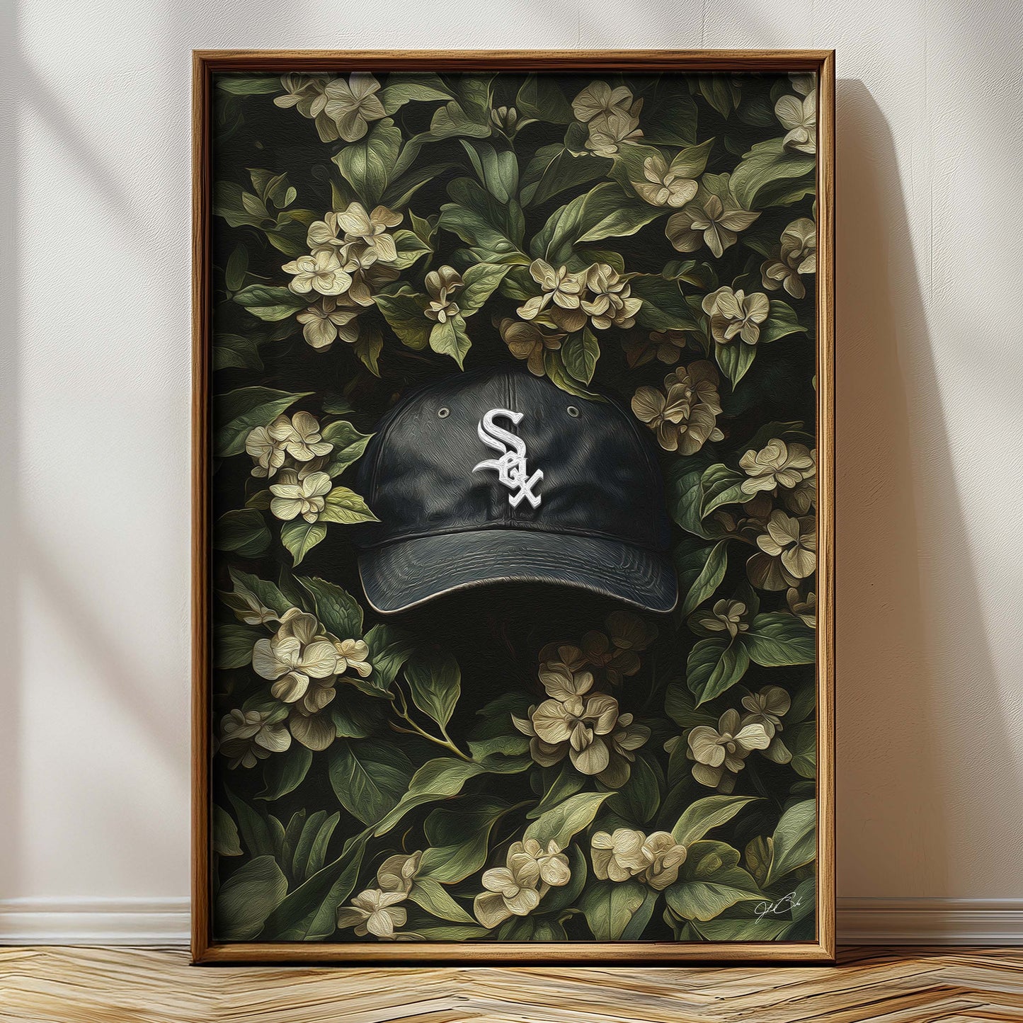 Chicago White Sox Floral Art Print