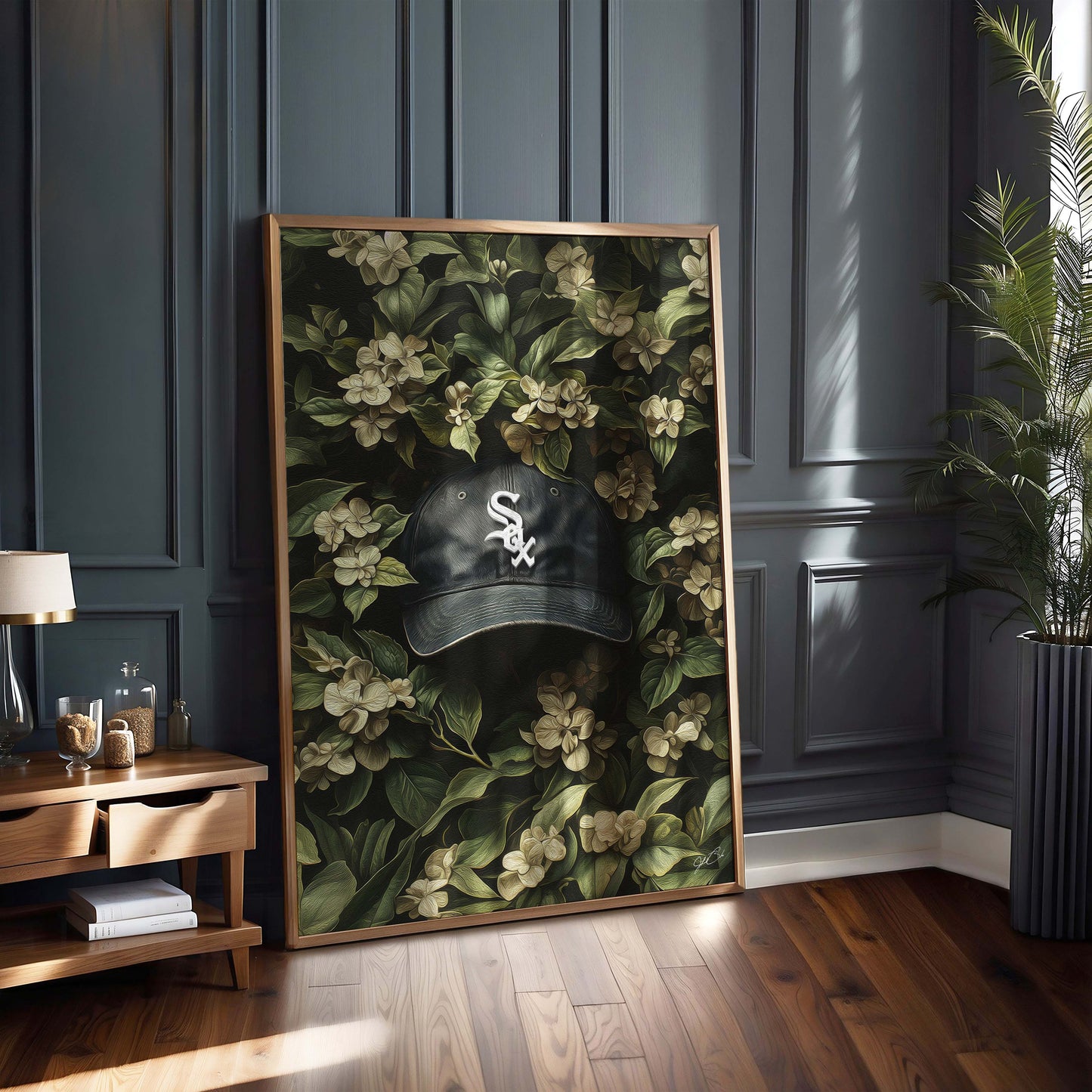 Chicago White Sox Floral Art Print