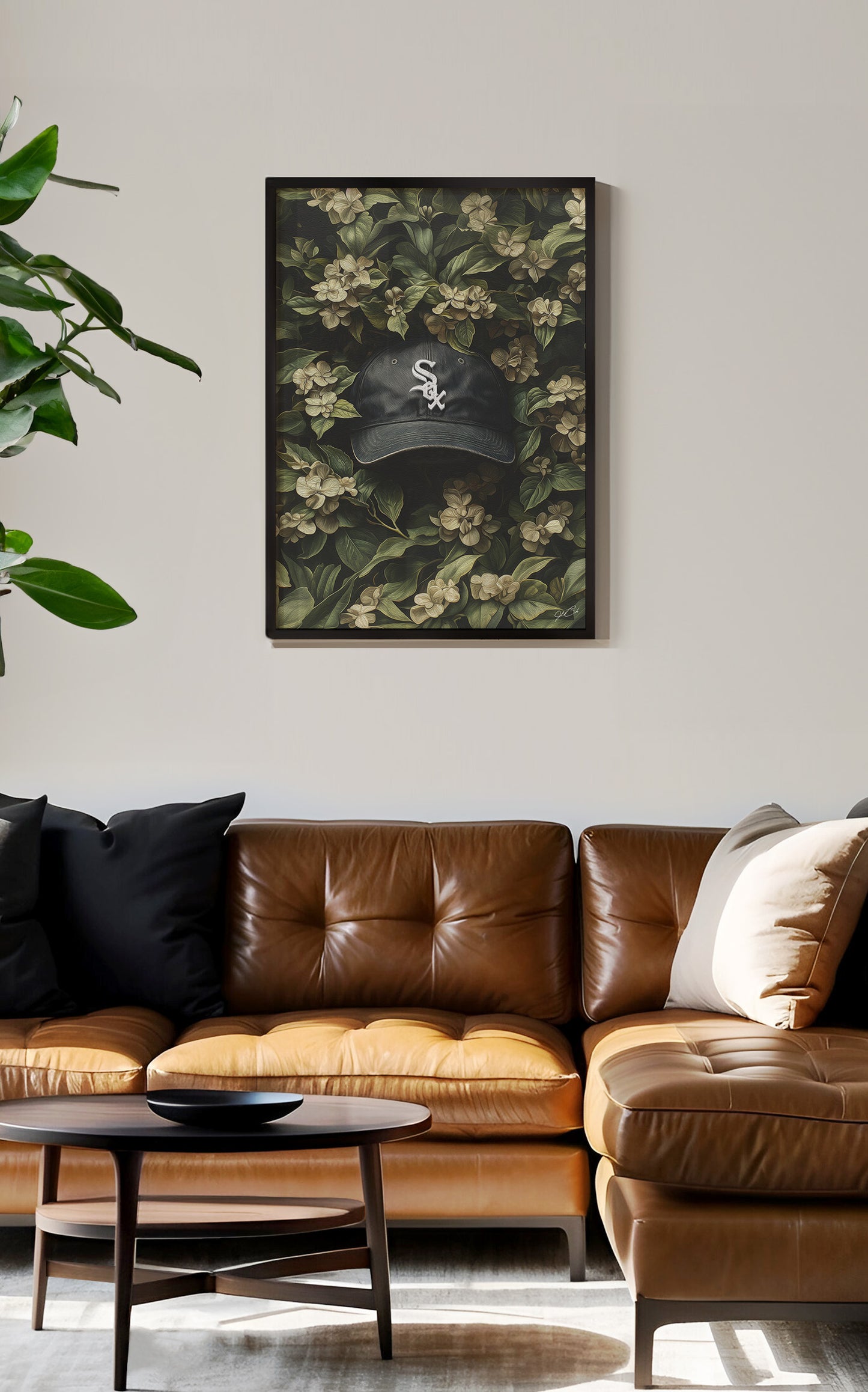 Chicago White Sox Floral Art Print