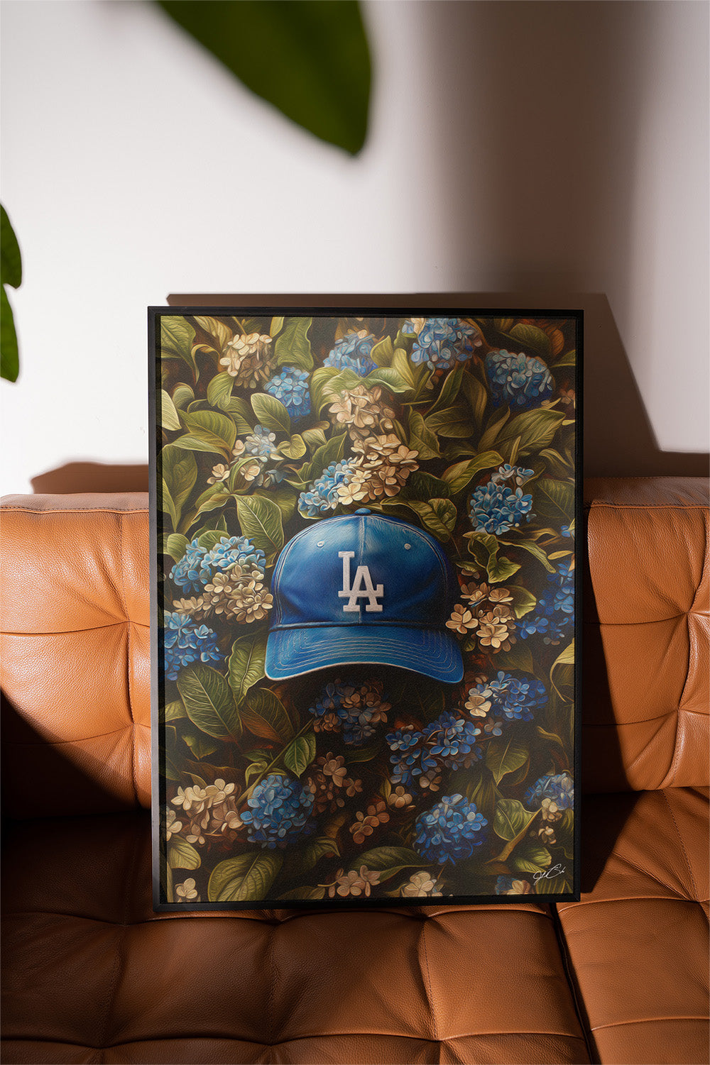 Los Angeles Dodgers Floral Art Print