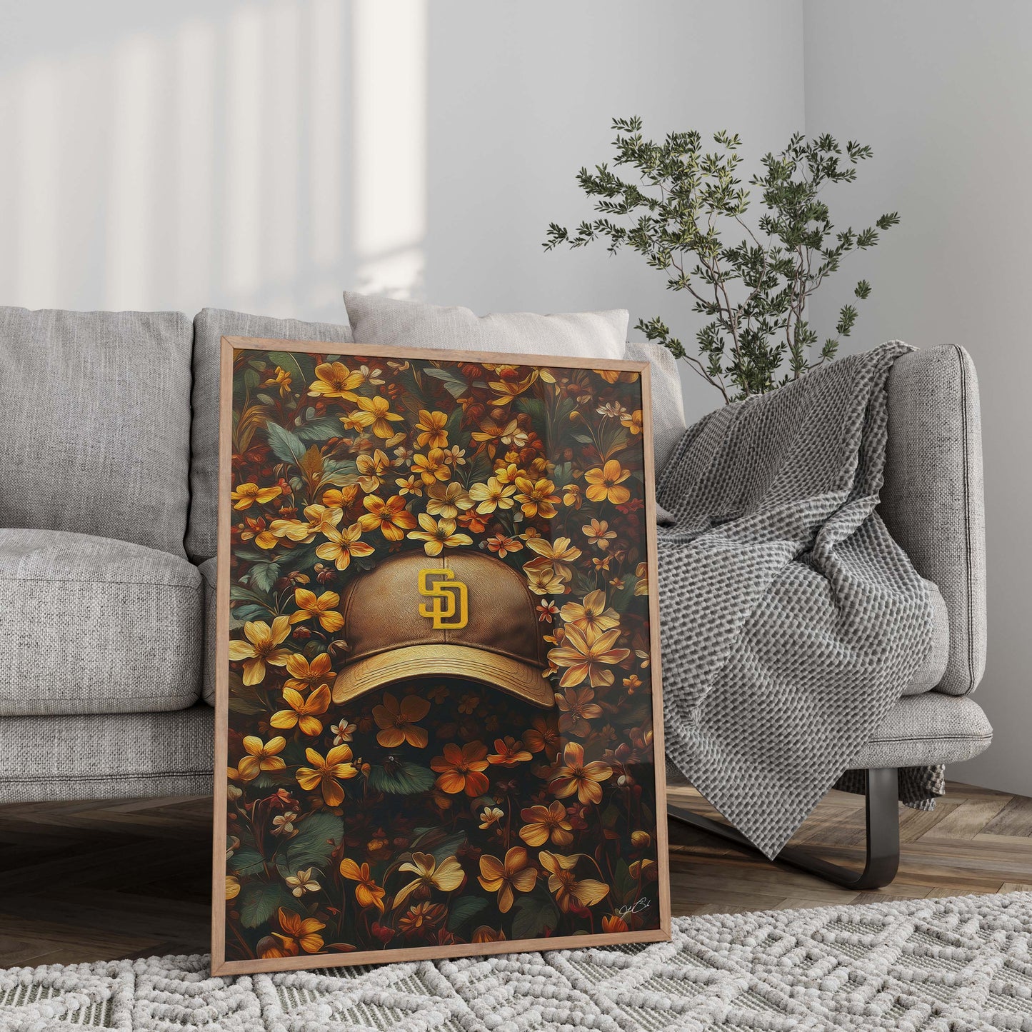 San Diego Padres Floral Art Print
